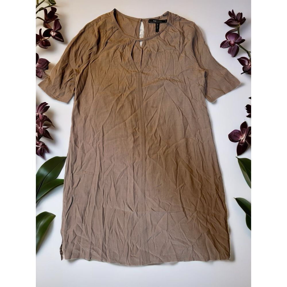 BCBG MAXAZRIA Taupe Short Sleeve Shift Dress Casual size‎ S/P